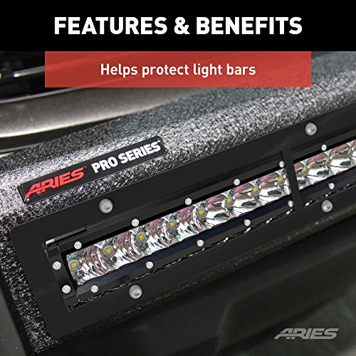 Image of ARIES PC30OB Pro Series 30-Inch Black Steel Grille Guard Light Bar Cover Plate