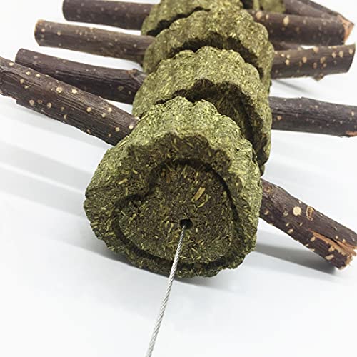 BAQI Bunny kauwspeelgoed, appelhouten stokjes met natuurgrascake, konijntje, hamster, kauwspeelgoed, tandenknirels… - Image 6