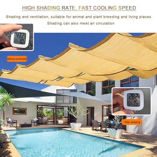 Voile d'ombrage rétractable en U pour pergola avec kit - 2