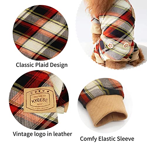 Kyeese Dogs Pajamas Checkered Stretchy Soft Dog Pjs Dogs Hair Shedding Cover Doggie Jammies Dog Clothes #TOP2
