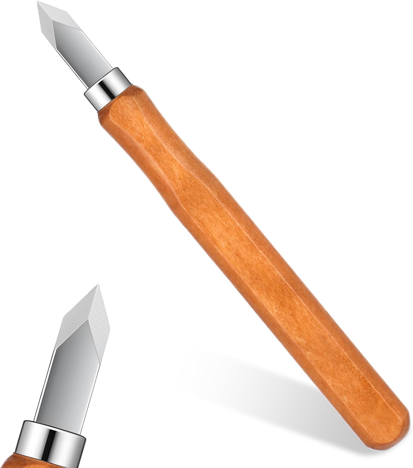 Marking Knife Woodworking High Carbon Steel Scribing Knife Scriber Marking Tools Double Beveled Blade with Wooden Handle Heat Treated Striking Cutter Wood Scribe Tool for Craftsmen Woodworkers Carving