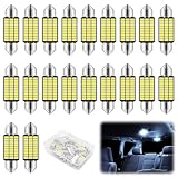 YYAQZD 20 Stück LED Soffitte 12V 36 mm, Auto LED Innenbeleuchtung Weiß, Beleuchtung Innenraum mit 27 Lampenperlen, Led Innenraumbeleuchtung Auto für Lichtkuppeln Kofferraum Wohnmobil