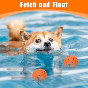 Dog Balls for Aggressive Chewers, Indestructible Bouncy Floating Balls for Training Dog Catch and Fetch, Sturdy Solid Tennis Ball Toys for Large Medium Small Dogs – 2.75in – Orange – 4pcs