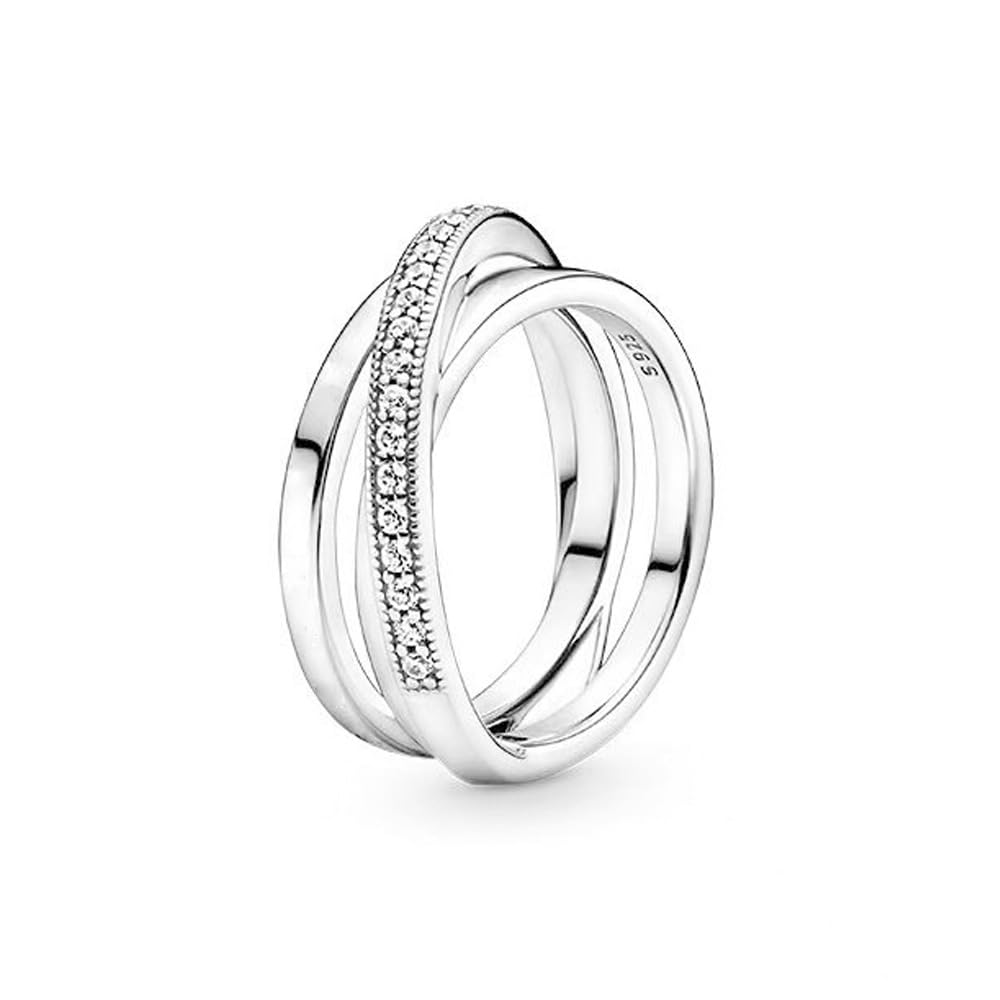 Anello Cuore Con Zirconi Cubici TOFBS - Argento 925, Rosso E Argento, Per Donne