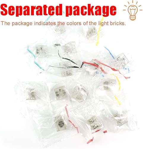 Miniatura 4 de Kit de ladrillos de luces LED, 14 piezas de 2 x 3 accesorios transparentes clásicos, juego de ladrillos, compatible con las principales marcas