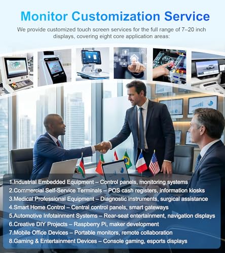Image of 14 inch Touchscreen Monitor,VGA DVI and HDMI VESA for Industrial (Gray) | 10-point touch,IPS 1920x1080,Dual Speakers,72%NTSC,2000:1,16:10,350 cd /m,178 view angle,