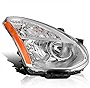 SPEC-D TUNING Chrome Housing Clear Lens Passenger Right Side Headlight Compatible with Nissan Rogue 2008-2013 Head Light Lamp Assembly