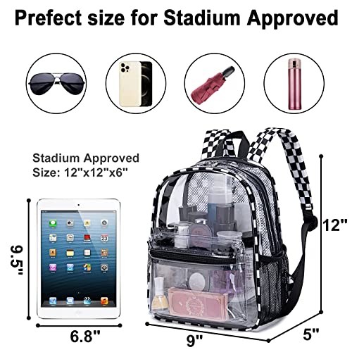 Clear Mini Backpack for Stadium Events 12x12x6 Small Transparent Backpacks Plastic See Through Clear Bag for Concerts Work Festival Security Travel2