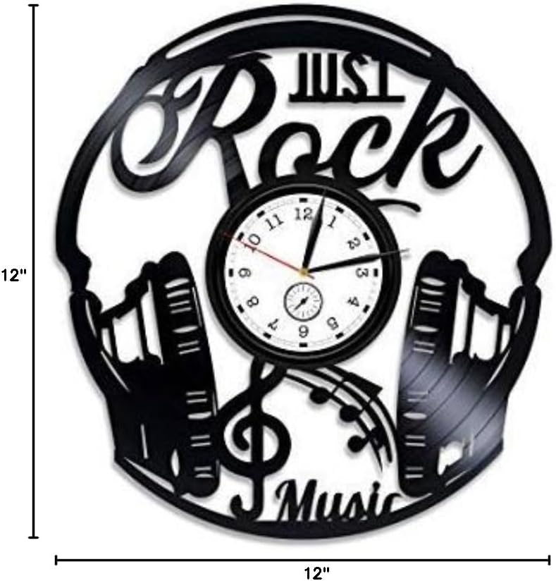 Rock Music Vinyl Wall Clock The Rock Clock Rock Vinyl Clock Rock Music Wall Clock Vintage Rock Vinyl Record Wall Clock Rock Music Gift for Man Rock Birthday Gift for Him 12 inch Clock