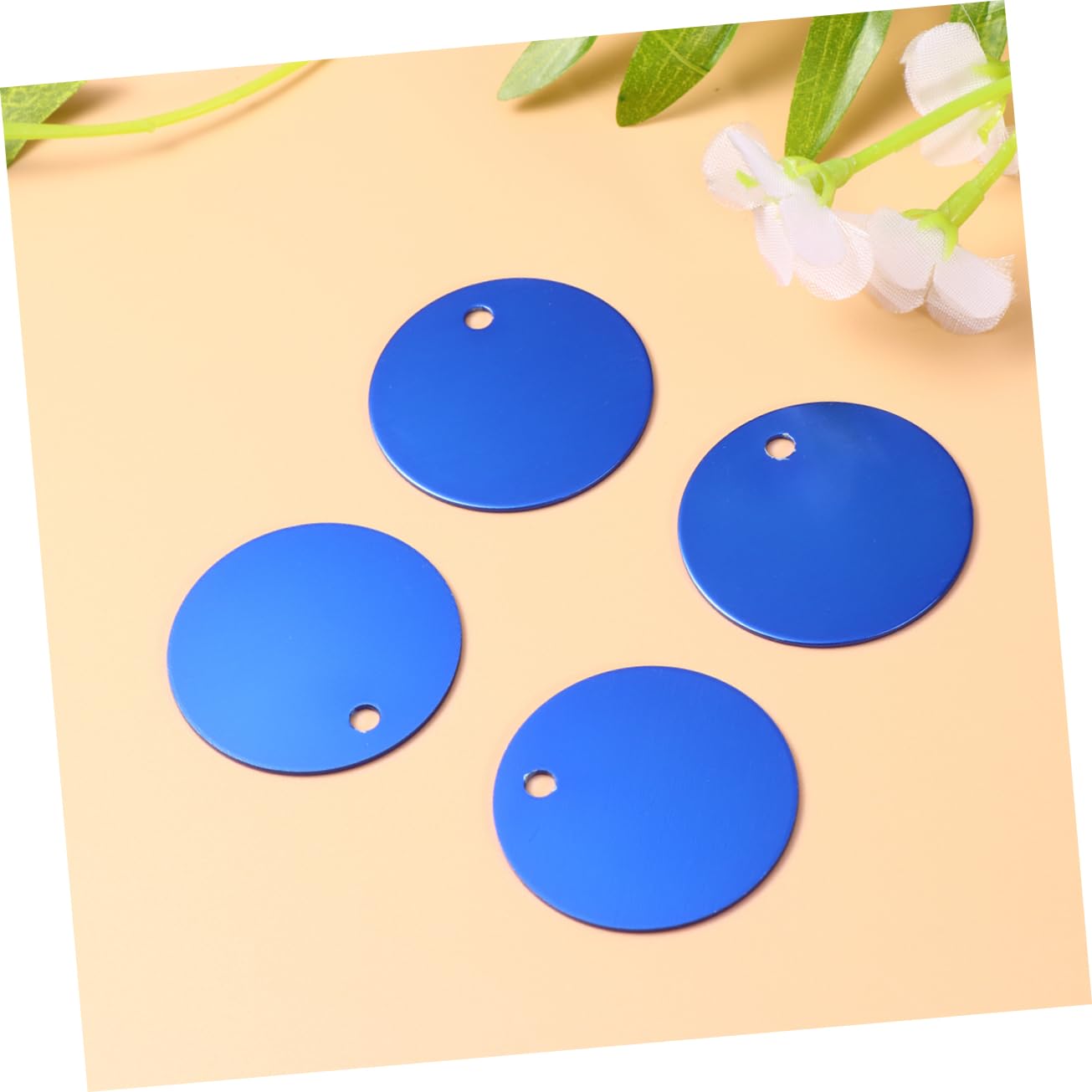 SEWACC Étiquette vierge collier chiot collier pour chiot plaques d'identité vierges à graver étiquette d'identification pour chat médailles pour chiens animal de compagnie rouge
