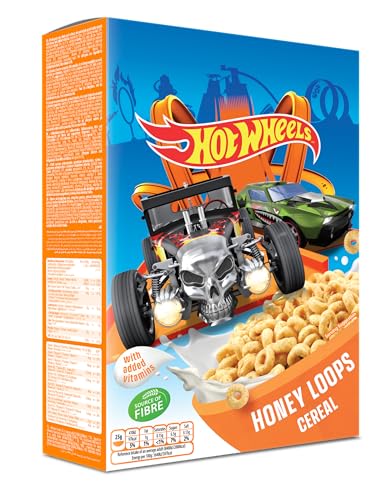 Hot Wheels Honey Loops, knusprige Vollkorn Frühstückscerealien mit zugesetzten Vitaminen, 1er Pack (1 x 375g)