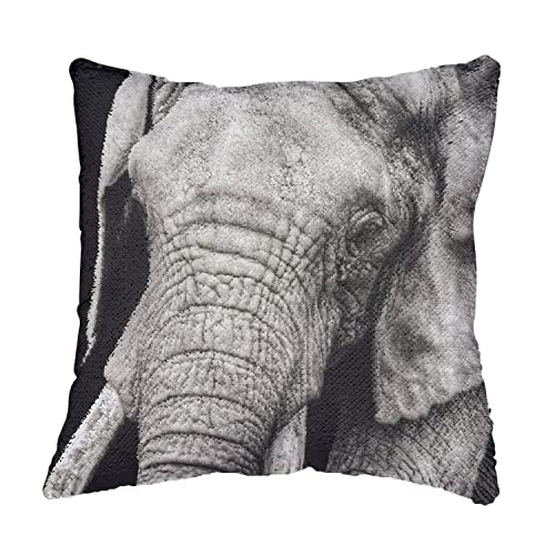 Coussin sequin doré motif éléphant symbole de sérénité - 4