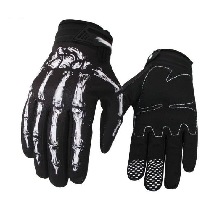 THE WHITE SHOP Touchscreen Non-Slip Skeleton Motorcycle Gloves for Men and Women, Joker Gloves for Cycling, Dirt Bike, Mountain Bike and Riding…(SILVER)