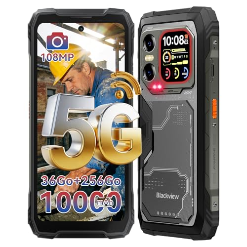 Blackview XPLORE X1 5G Téléphone Portable Incassable, 108MP+50MP+20MP Vision Nocturne, 6.78