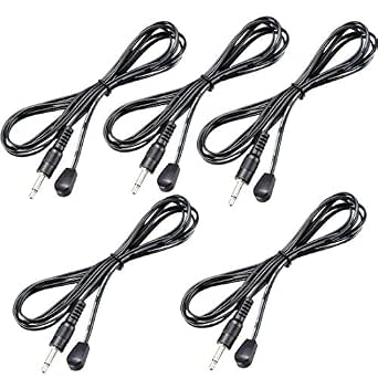 IR Infrared Emitter Extension Cable 1.5m, 45° Emission Angle, 3.5mm Jack, 5pcs