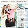 SEAFEW Sac de Voyage Femme Sac fourre-Tout de Sport Imperméable pour Week-End, Cabine Avion Ryanair Bagage Cabine 40x30x20 Easyjet 45x36x20 Extensible pour Travel Gym Danse,J4-Noir-Marron #1