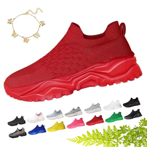 Nurse Babe Shoes, Ortho Cloud Women's Slip Ins, Arch Support Anti-Slip Lightweight Breathable Slip-On Orthopedic Sneakers