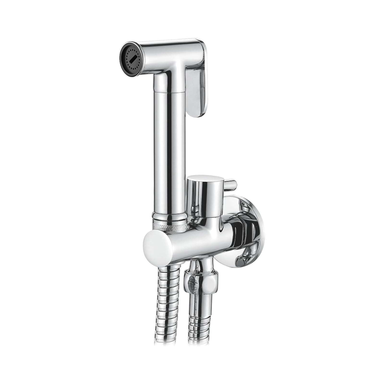 Ibergrif Bidet Handbrause für WC, Einhebelmischer, Chrom | Kaltwasser WC Dusche Set mit Schlauch und Halterung