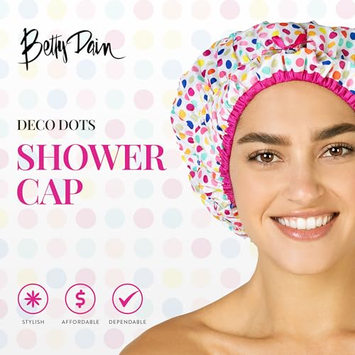 Reusable Bath & Shower Cap Lined, Oversized Waterproof Shower Caps Large Designed for all Hair Lengths with PEVA Lining & Elastic Band Stretch Hem