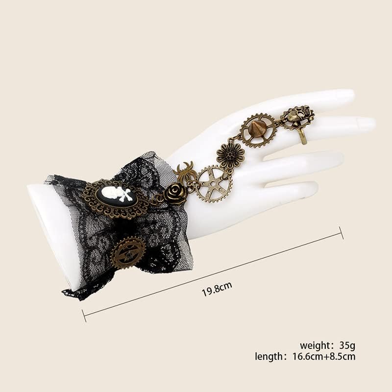 Pirate Accessories for Women，Pirate Jewelry Necklace Bracelet Ring Earring Set Costume Women Steam Punk Fashion Women Steampunk Jewelry - Image 5