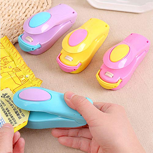 Portable Mini Sealing Household Machine, Handheld Heat Bag Sealer, Mini Heat Bag Sealer Sealing Machine Hand Pressure Heat Sealing Machine for Travel Kitchen Supplies (Pink) - Thumbnail 5