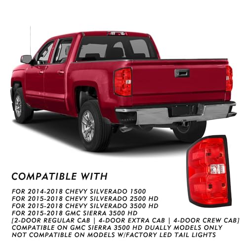 Image of TUSDAR Upgraded Lens Headlight and Tail Light Assembly Fit for 2014 2015 Chevy Silverado 1500 Pickup Truck OE Style Halogen Lamps Replacement Black Housing Clear /Driver & Passenger Side w /Bulbs