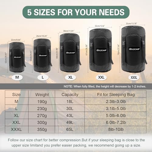 Outdoor Storage Stuff Sacks, Camping Gear Organizer (Black, XL) - image 2