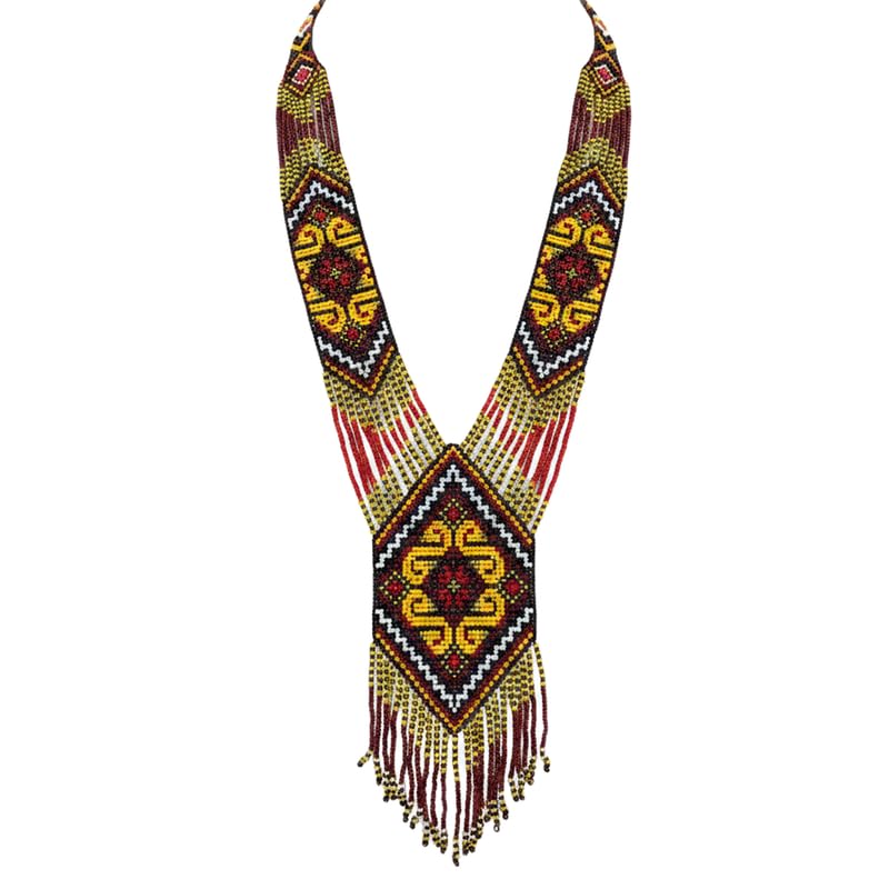 Collier ukrainien Gerdan d'artisanat d'art, perles de rocaille LK_UKRN_0602