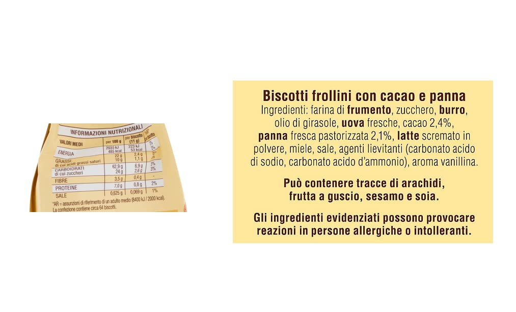 6x Mulino Bianco Abbracci Italian Biscuits Cookies 700g