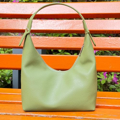 Image of Hobo Women's PU Leather Shoulder Tote Clutch Crescent Slouchy Bag with Zipper Closure and Top Handle