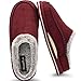 Pantoufles pour support de l'arche hommes Confortable Intérieur Point fait main Microsuède Sabot facile à mettre Maison Chaussures Avec Fausse Fourrure Chaude caoutchouc Extérieur Rouge Taille 48