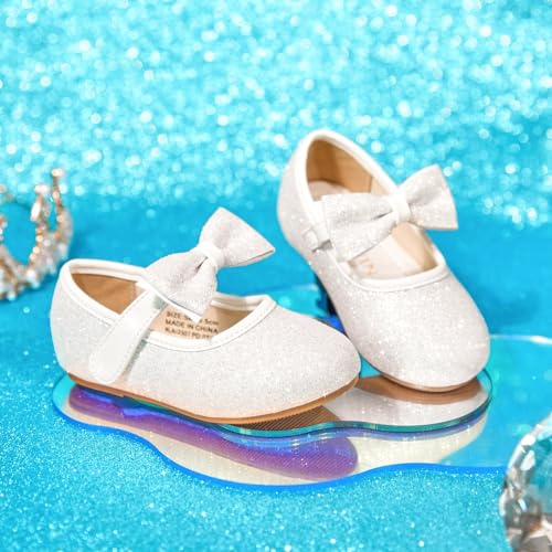 Image of PHIRAMIN Toddler Flower Girl Dress Shoes - Little Girl Mary Janes Flats Wedding