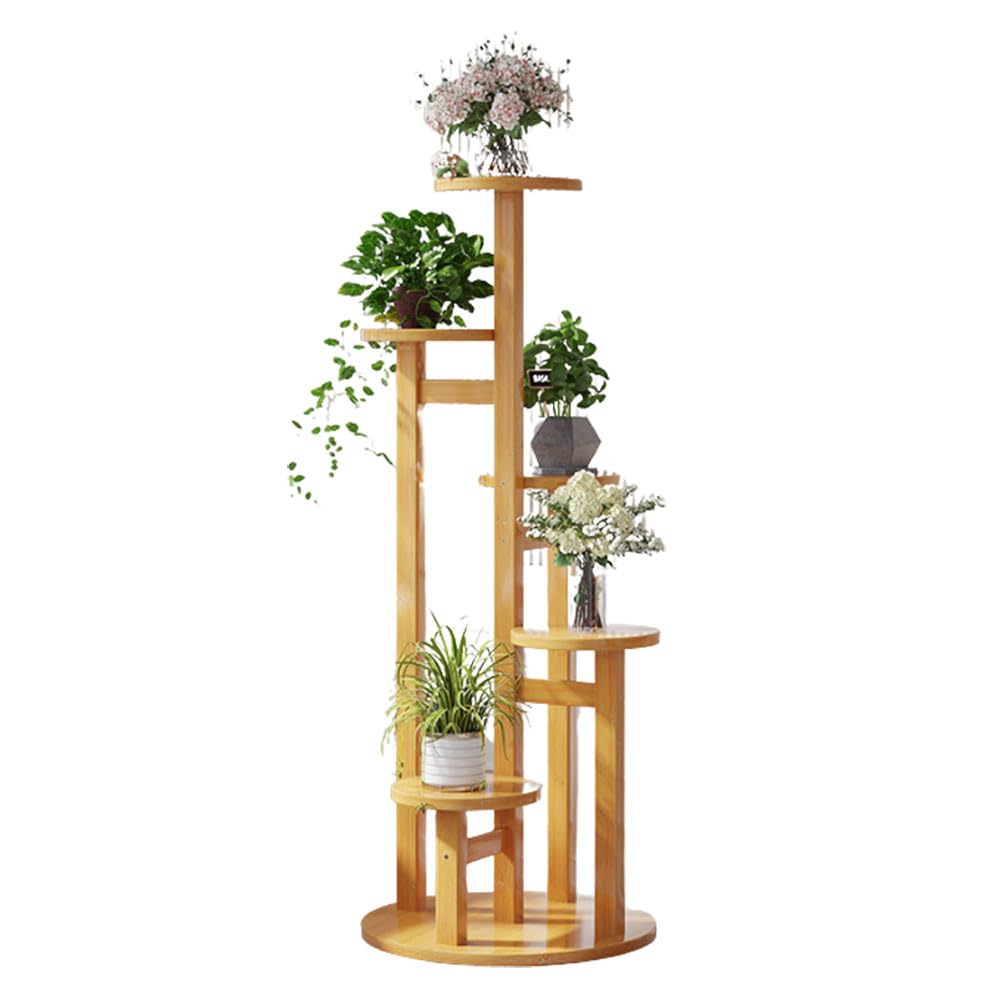SnamicE Plant Stand Indoor 5 Tier Plant Shelf Outdoor Flower Pot Stand Corner Flower Rack Tiered Plant Display Rack,B-Brown