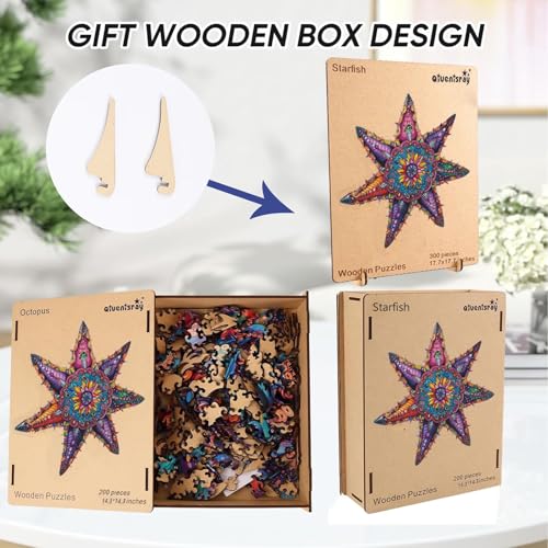Qiuenisray Wooden Jigsaw Puzzles for Adult 500 Piece, Starfish Ocean Puzzle by Qiuenisray - Used condition - Image 8