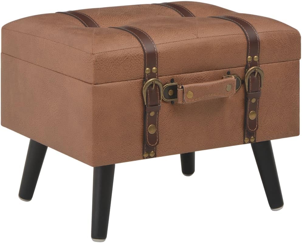 SONGICS Cassapanca, Pouf Contenitore, Poggiapiedi Pieghevole Da 38 X 110 X 38 C, Ottoano - Foto 11