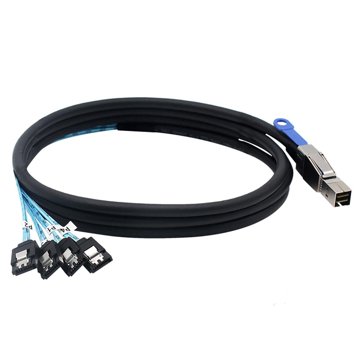 Mini SAS HD SFF-8644 con IC a 4 x SATA 7-Pin Cable – 6Gbps High Speed Server Hard Drive Interconnect, 28AWG filo di rame (1m)
