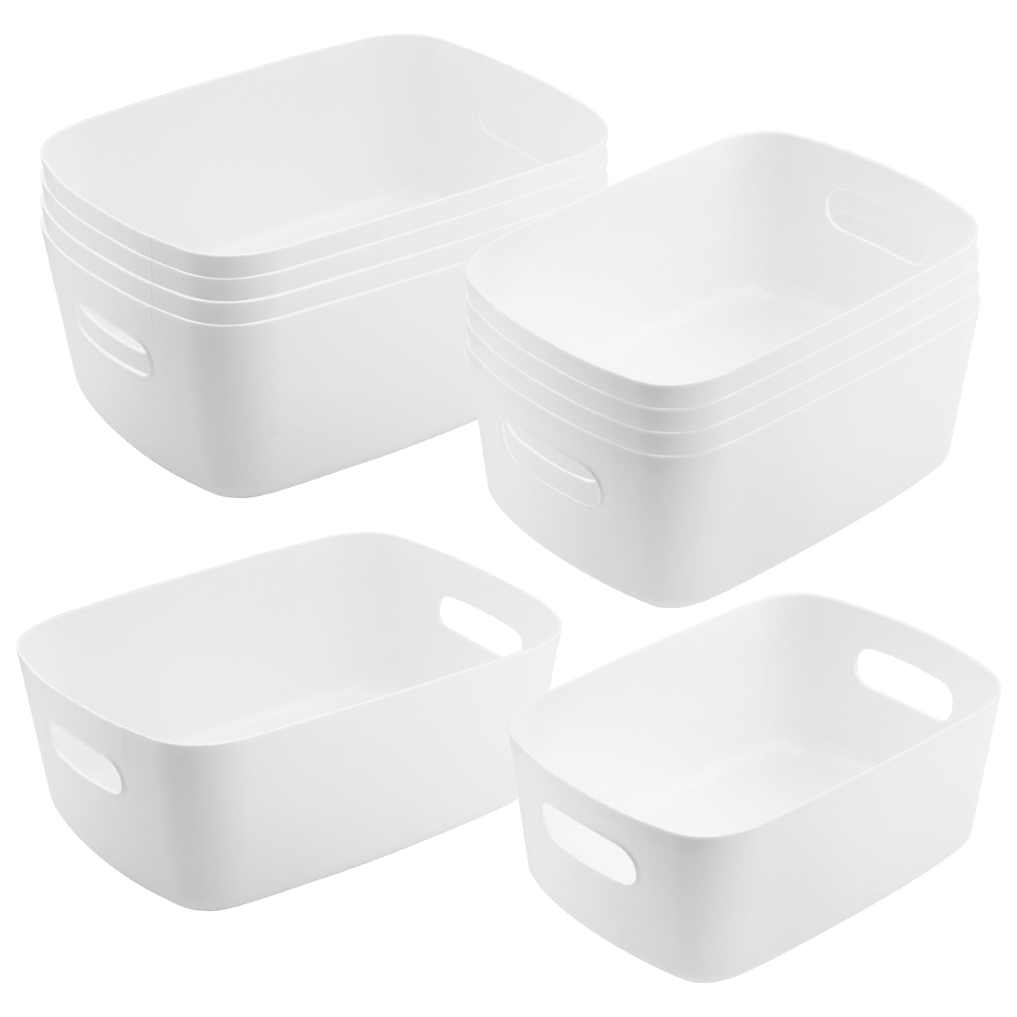 Boîtes de rangement pour armoire et garde-manger bacs blancs en plastique pour trier les placards