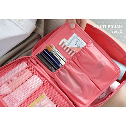 Image of Styleys Nylon & Polyester Toiletry Bag (Peach S1028)