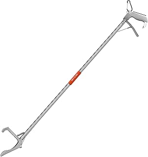 60" Reptile Tongs Snake Grabber Tool Professional All-Aluminum Alloy Snake Tong Grabber Rattle Snake Catcher Wide Jaw Handling Tool with Lock