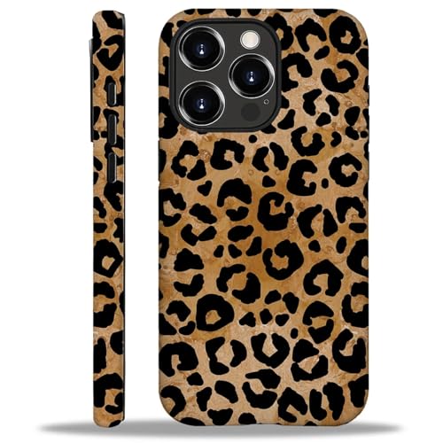ilikediy for iPhone 16 Pro Case,HH2 Cheetah Print Leopard Hybrid 2 Layer Hard Shell Silicone Protective Pattern Design Case