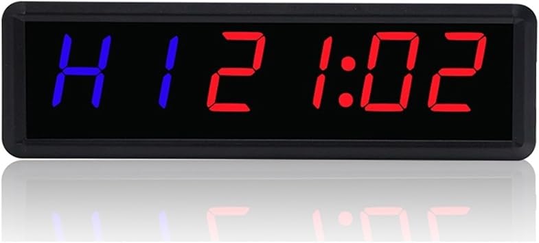 Visual Timer, Sports Timer 1.5 Inch .8 Digit Clock Stopwatch, Gym LED Interval Digital Countdown Wall Home FitnessGE2B-1.8R