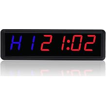 Visual Timer, Sports Timer 1.5 Inch .8 Digit Clock Stopwatch, Gym LED Interval Digital Countdown Wall Home FitnessGE2B-1.8R