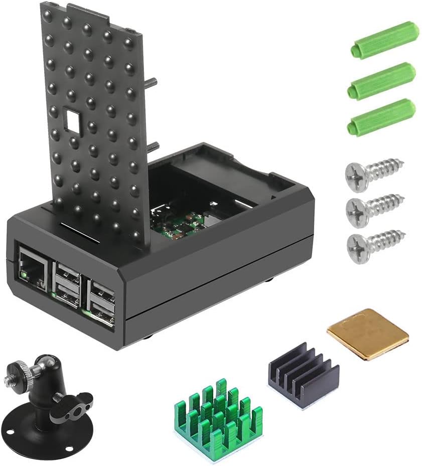 DORHEA for Raspberry Pi 4B Case Supporting Camera Installation with Heatsinks Case Holder RPI Shell for Raspberry Pi 4B, Raspberry Pi 3 Model B+,Raspberry Pi 3 Model B, Pi 2 Model B & Pi Model B+