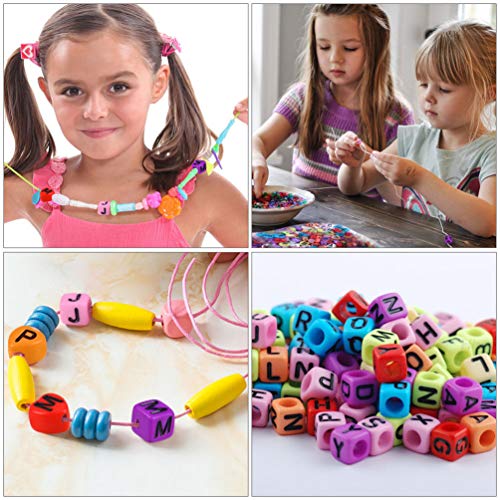 Toyvian 800 Unidades de Contas AcrÃ­licas de Letras Em Forma de Cubo Contas de Alfabeto Abc Contas d