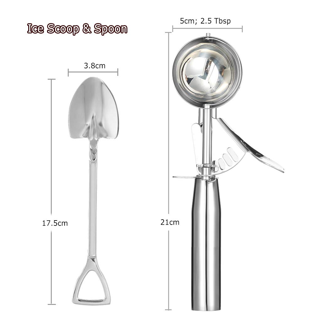 Cookie Scoop, Ice Cream Scoop, Cookie Scoop with Trigger Stainless Steel Ice Cream Scooper for Kids (Medium scoop)