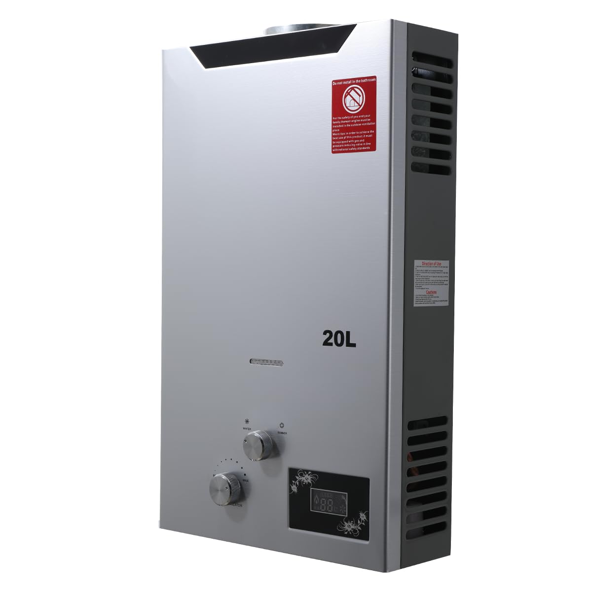 Tragbarer Gas Durchlauferhitzer 20L 40KW Propangas Campingdusche mit Gasdruckminderer für Dusche im Außenbereich Warmwasser Camping Dusche LPG Warmwasserbereiter Warmwasser Tankless Instant