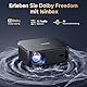 4K Beamer, 30000 Lumen iSinbox WiFi6 Bluetooth Smart Beamer, Mit Netflix-App & Kinoähnlichem Sound, Full HD 1080P Projektor mit Remote Fokus, Trapezkorrektur, 100%-50% Zoom, Heimkino & Outdoor