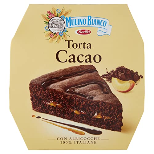 Mulino Bianco Torta al Cacao con Farcitura di Albicocche 100% Italiane, per una Pausa Gustosa, 590 g
