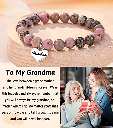 Image of Heart Charm Bracelet for Nana Grandma Bonus Mom Birthday Gifts