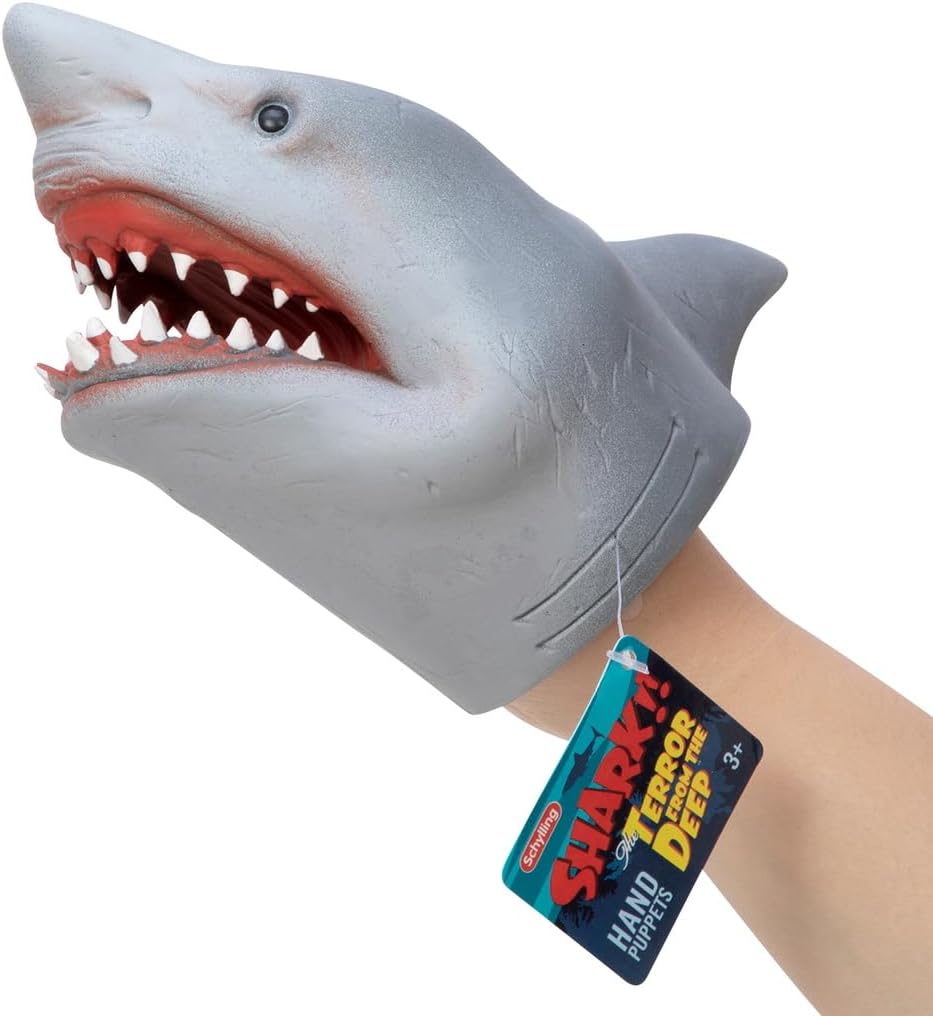 Shark Hand Puppet, Rubber, Kid, Multicolor, 6 Inch